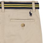 بنطلون أولاد بالشعار باللون البيج, 1, hi-res