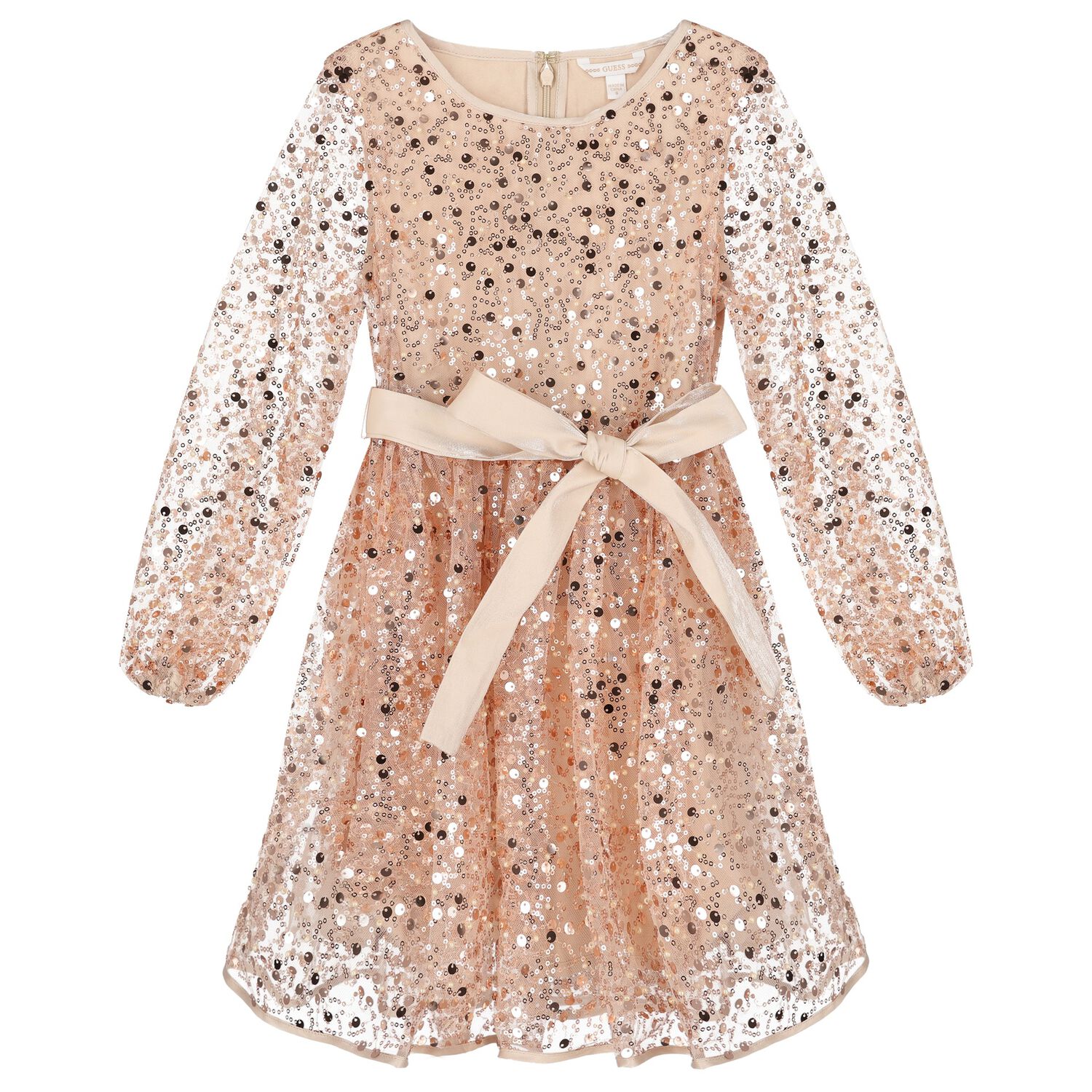 Girls Gold Sequin & Tulle Dress, 1, hi-res image number null