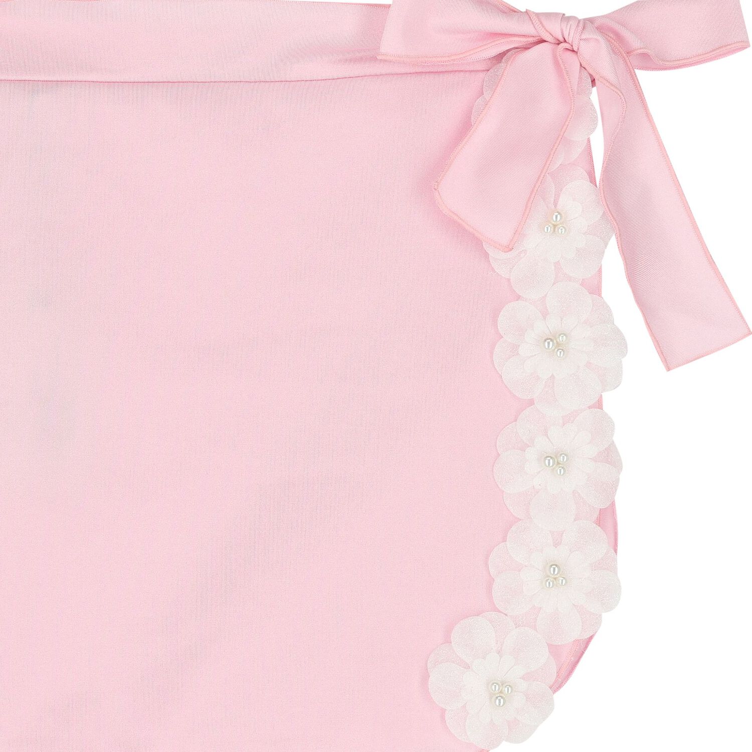 تنورة بنات مزخرفة بنقشة زهور باللون الوردي , 1, hi-res