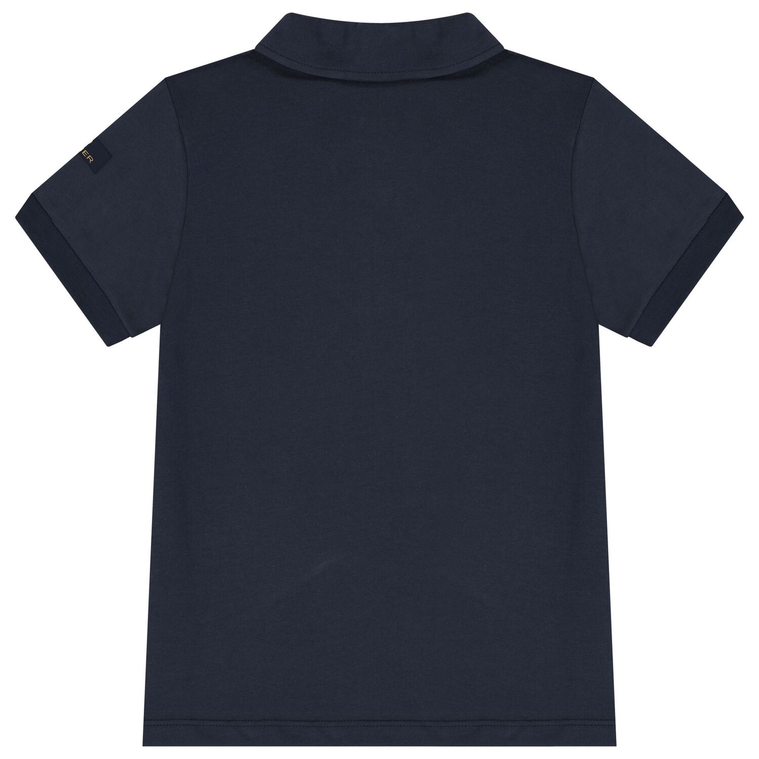 Boys Navy Blue & Gold Logo Polo Shirt, 2, hi-res