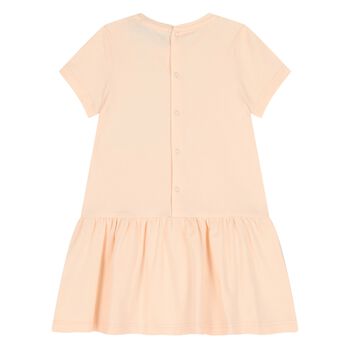 فستان بنات بالشعار بطبعه قلاده باللون الوردى 