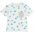 طقم شورت للأطفال الرضع بتصميم فيل باللون الأبيض والرمادي, 1, hi-res