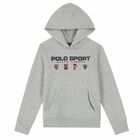 توب هودى بالشعار باللون الرمادى للاولاد, 1, hi-res