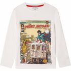 توب بالشعار باللون الأبيض للأولاد, 1, hi-res