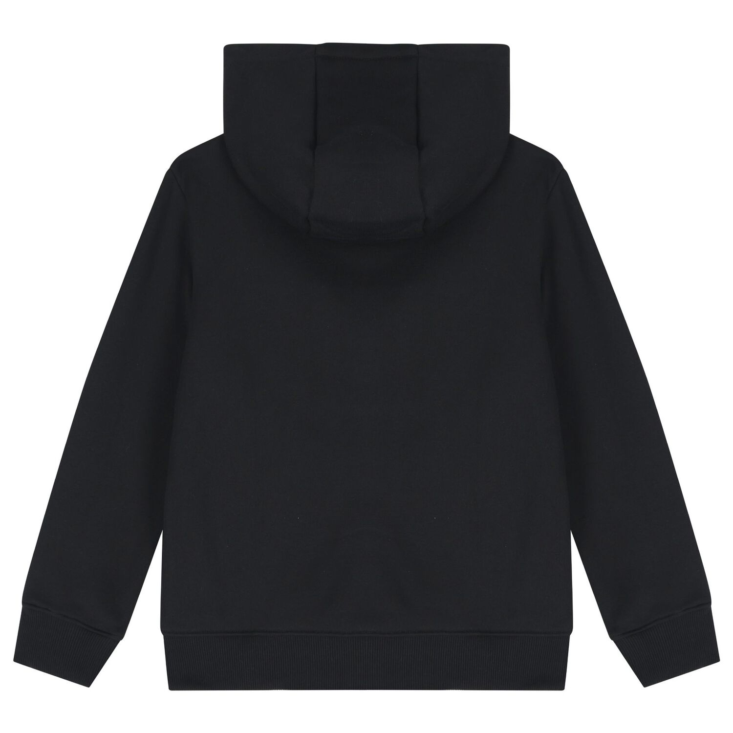 Black Logo Hooded Zip Up Top, 1, hi-res