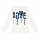 Girls White & Navy Blue Skirt Set, 1, hi-res