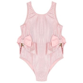 Girls Pink Iridescent Shimmer Swimsuit