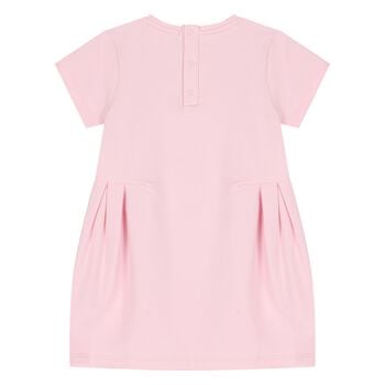 Younger Girls Pink Necklace Logo Dress 