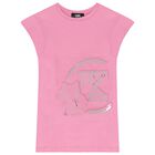 فستان بنات بالشعار باللون الوردى, 1, hi-res