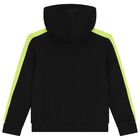 Boys Black Logo Zip Up Top, 1, hi-res