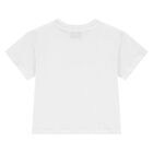 Younger Girls White Logo T-Shirt, 1, hi-res