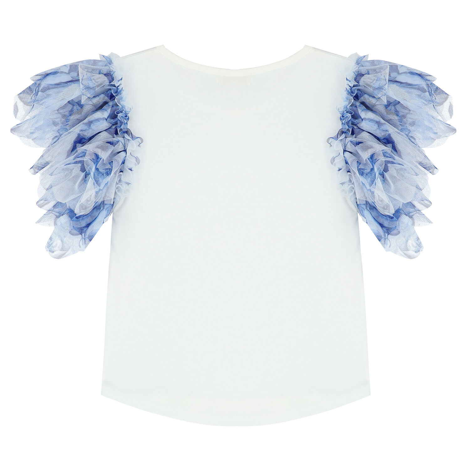 Girls White & Blue Tulle Top, 1, hi-res image number null