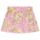 Girls Pink Logo Floral Skirt, 1, hi-res