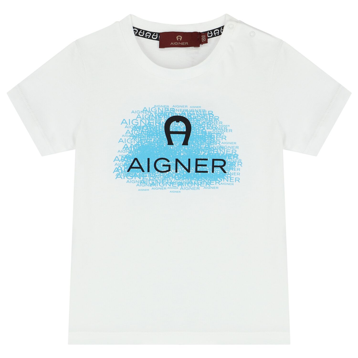 Younger Boys White Logo T-Shirt, 1, hi-res