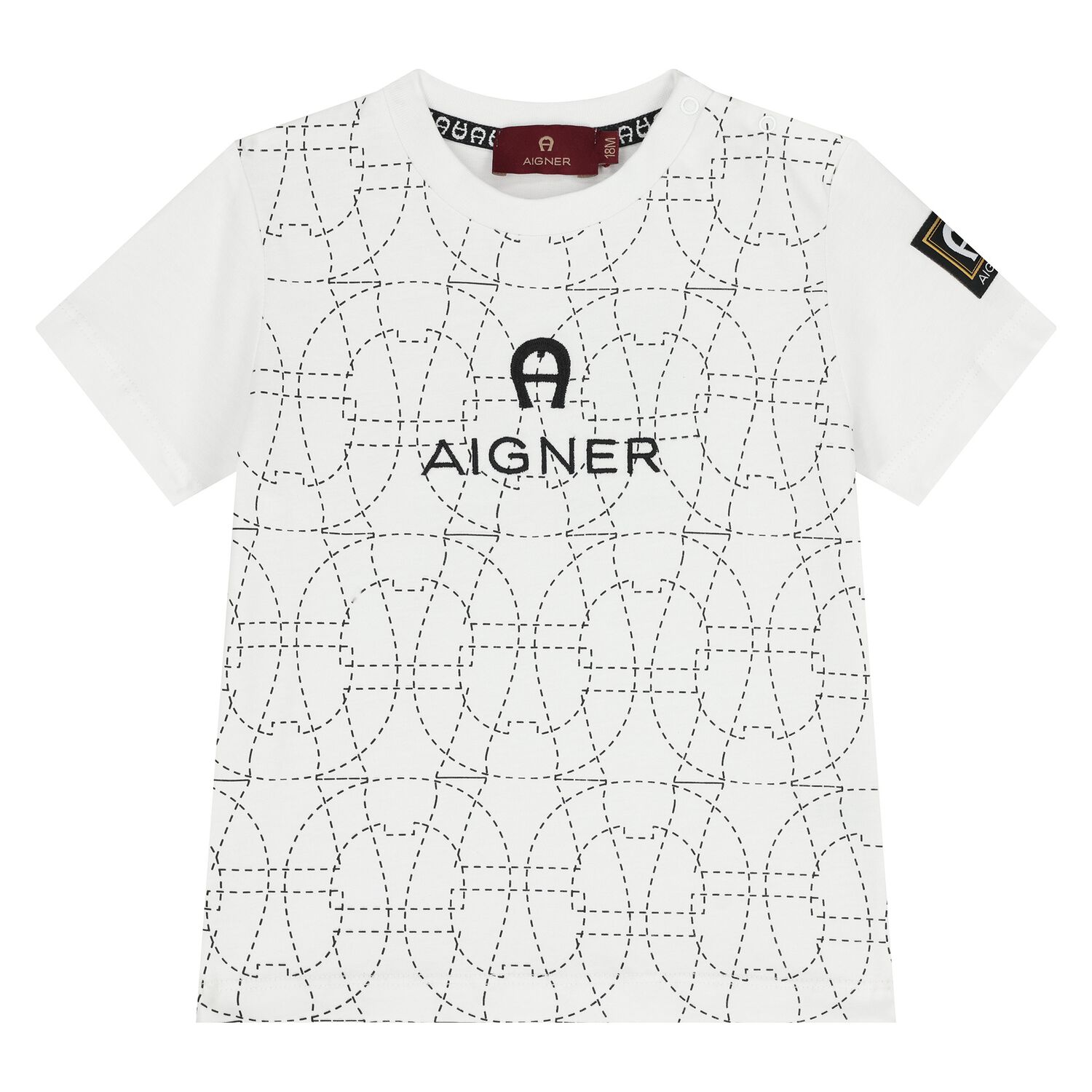 Younger Boys White Logo T-Shirt, 1, hi-res