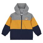 Younger Boys Grey, Yellow & Navy Blue Tracksuit Set ( 3 Piece ), 1, hi-res