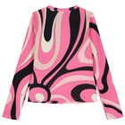 Girls Pink Vortice Logo Long Sleeve Top, 1, hi-res