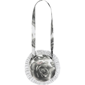Girls Grey & White Rose Bag
