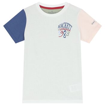Boys White & Green Logo T-Shirt