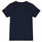 Boys Navy & Gold Logo T-Shirt, 1, hi-res