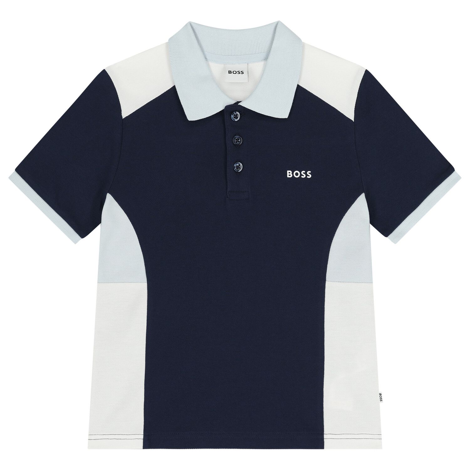 Boys Navy Blue Logo Polo Shirt, 2, hi-res