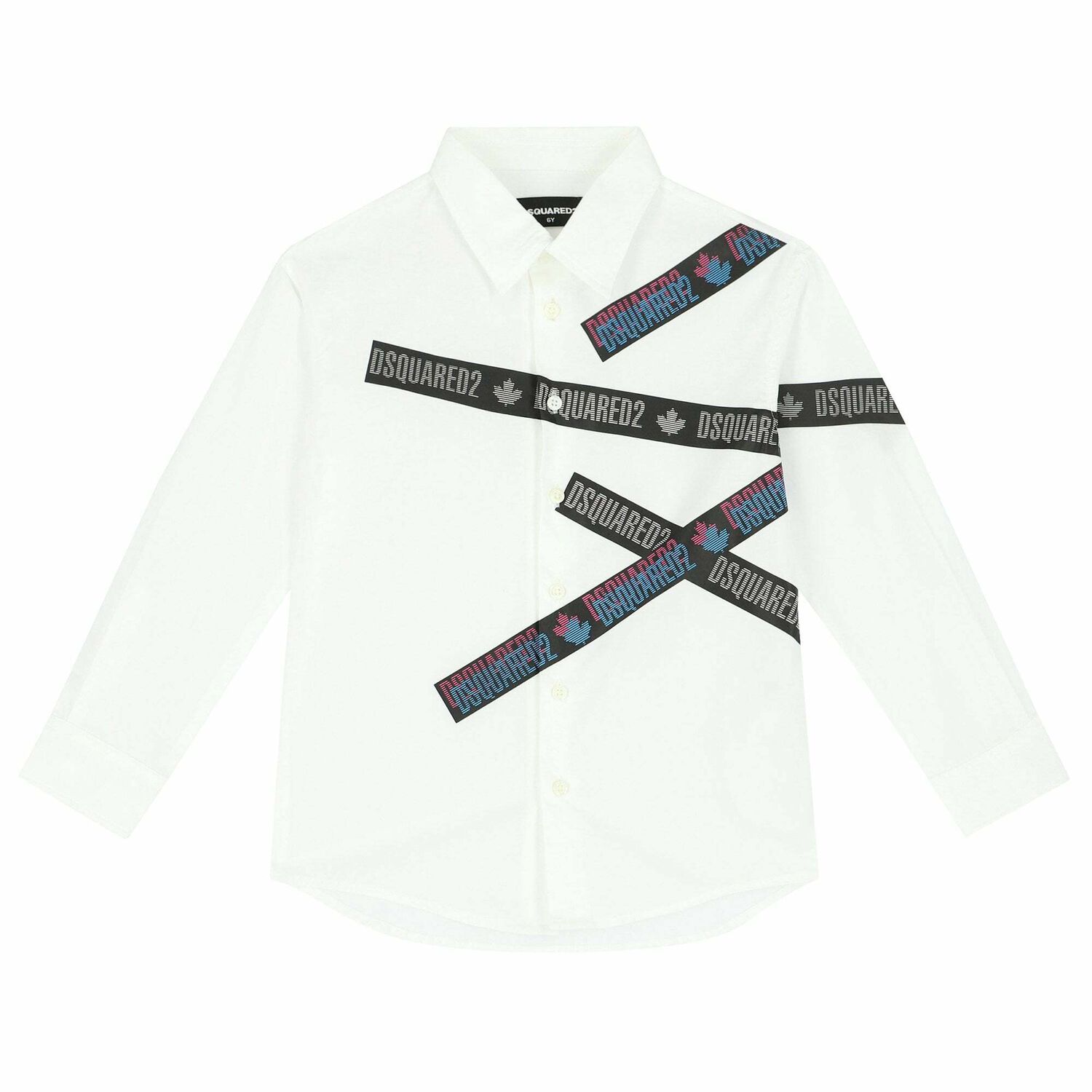 Boys White Logo Print Shirt, 1, hi-res