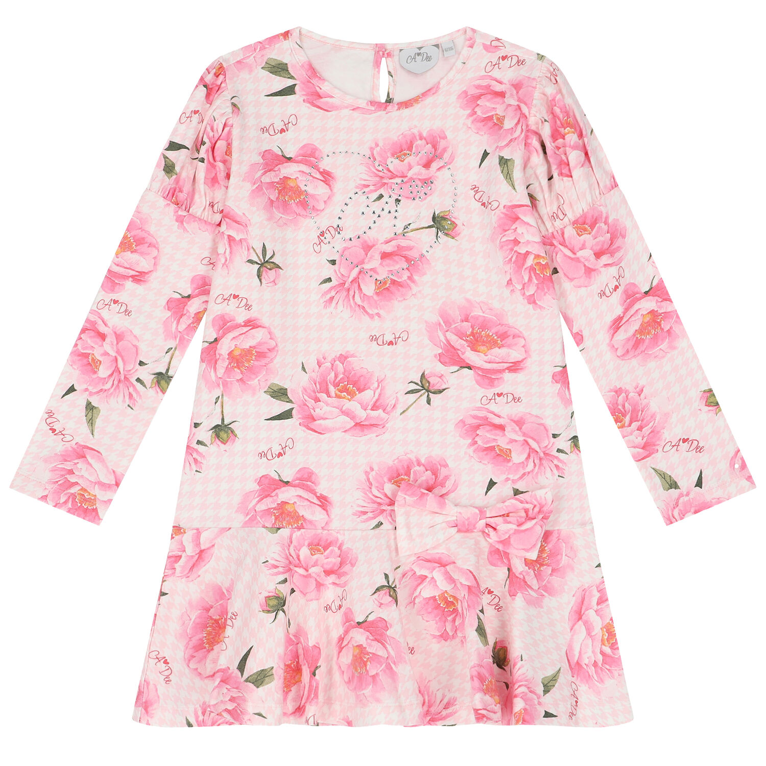 فستان بنات بالزهور باللون الوردى, 1, hi-res