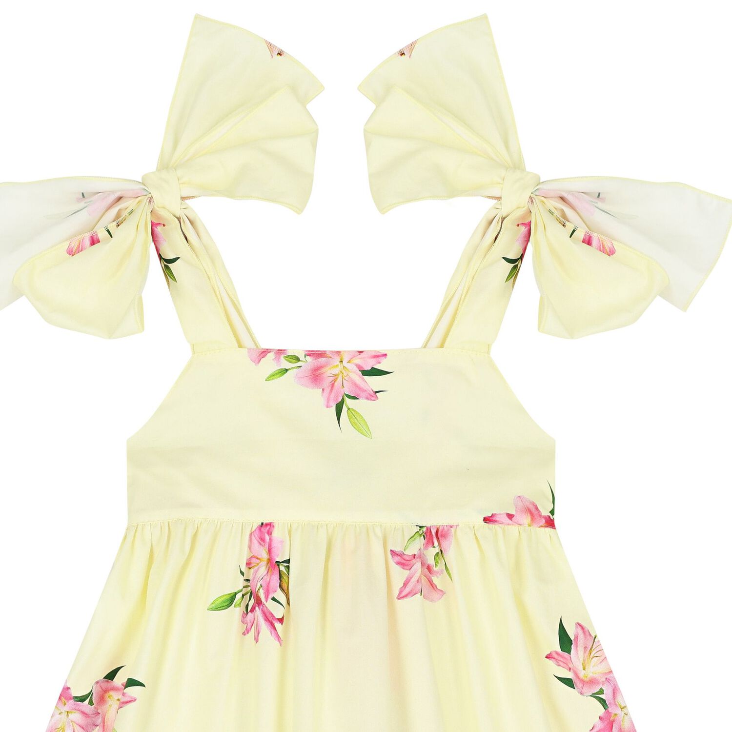 Girls Yellow Bow Dress, 1, hi-res image number null