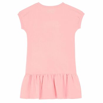 Girls Pink Teddy Logo Dress