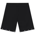 Boys Black Logo Shorts, 1, hi-res