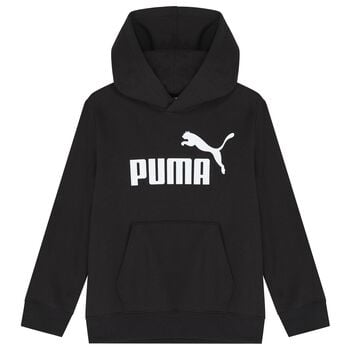 Boys Black & White Logo Hooded Top