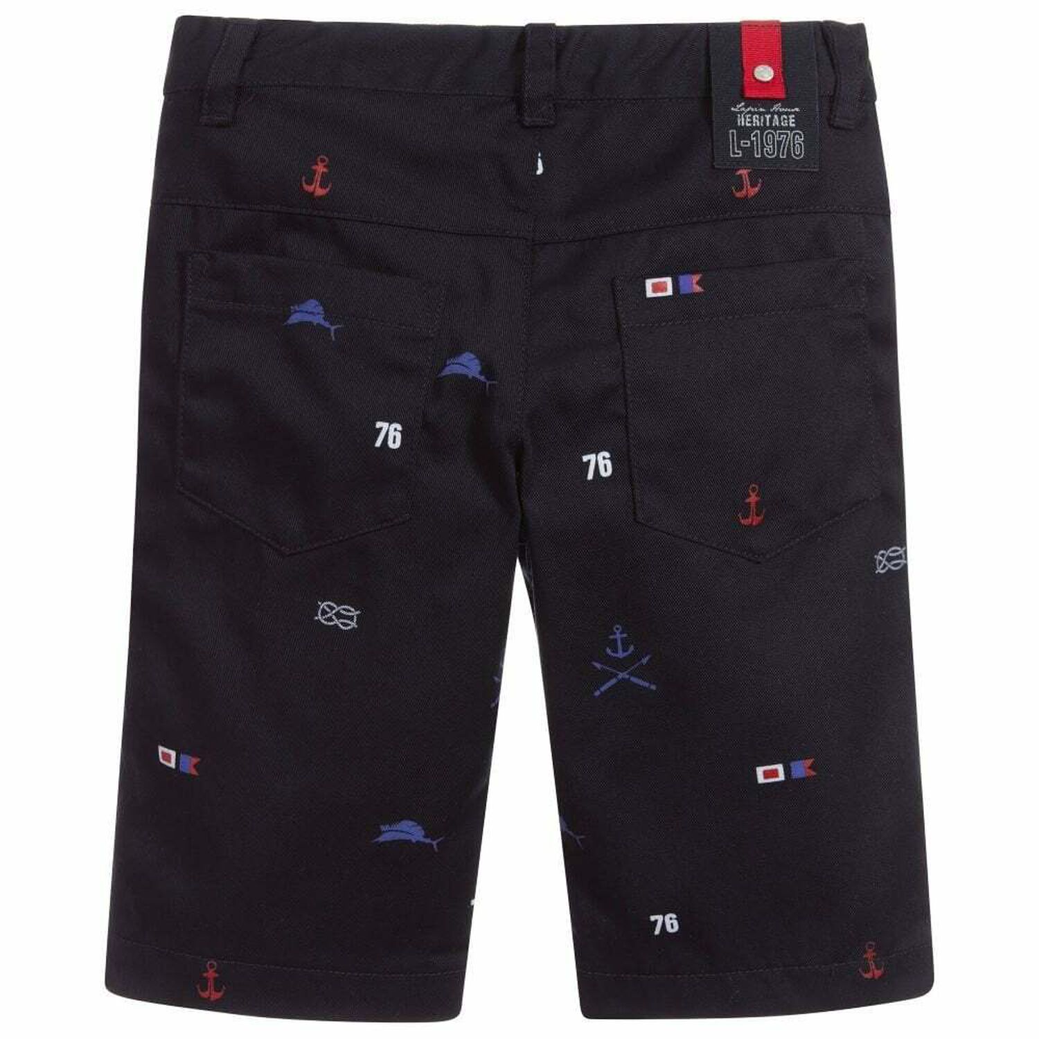 Boys Navy Blue Bermuda Shorts, 1, hi-res image number null