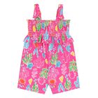 Younger Girls Pink Coral Playsuit, 1, hi-res