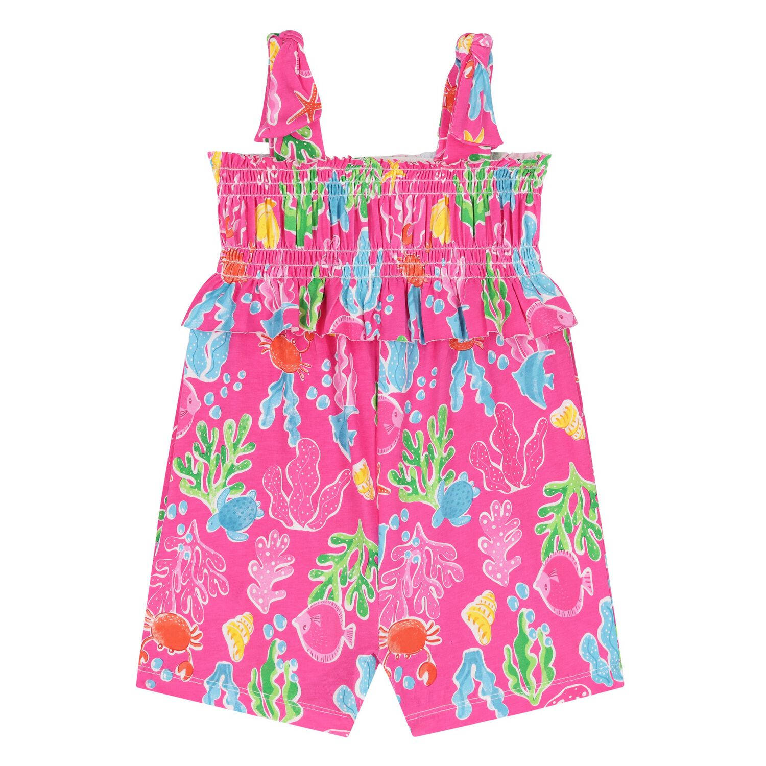 Younger Girls Pink Coral Playsuit, 1, hi-res image number null