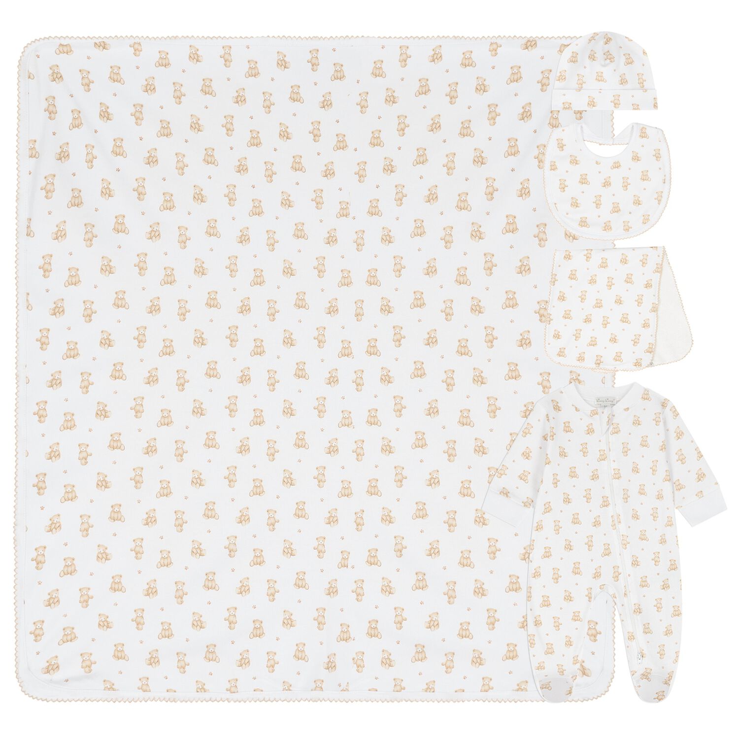  White Teddy Bear Babygrow Gift Set, 1, hi-res