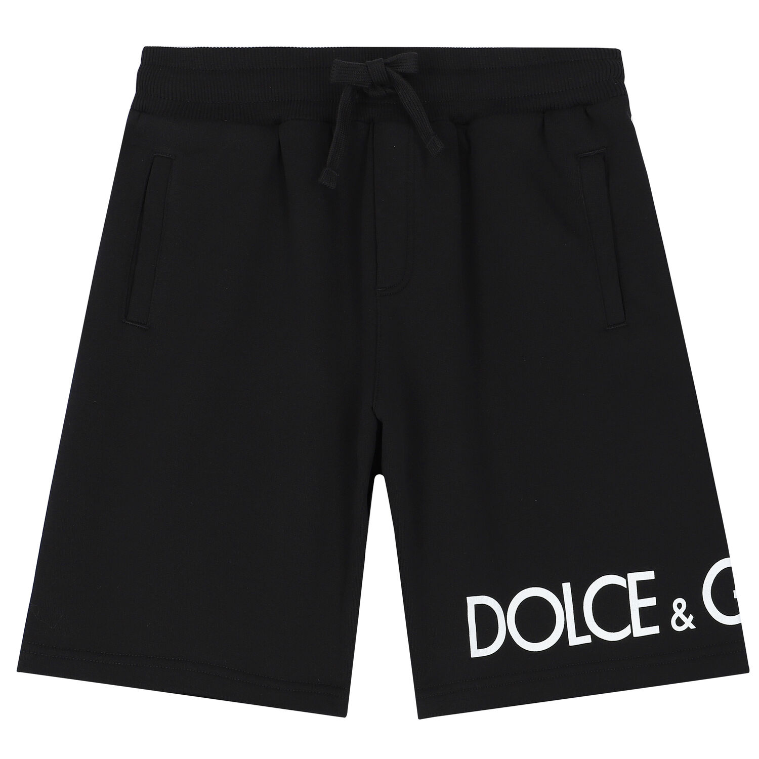 Boys Black Logo Shorts, 1, hi-res