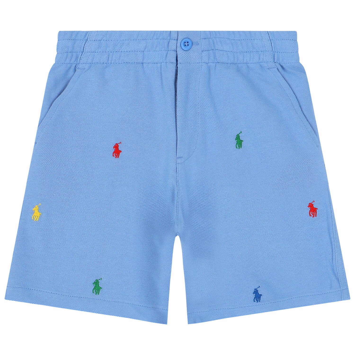 Boys Blue Logo Shorts, 1, hi-res