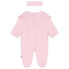 Baby Girls Pink & Gold Logo Babygrow Gift Set, 2, hi-res