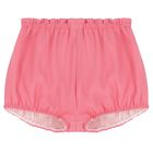 Baby Girls Pink Glitter Bow Dress, 1, hi-res