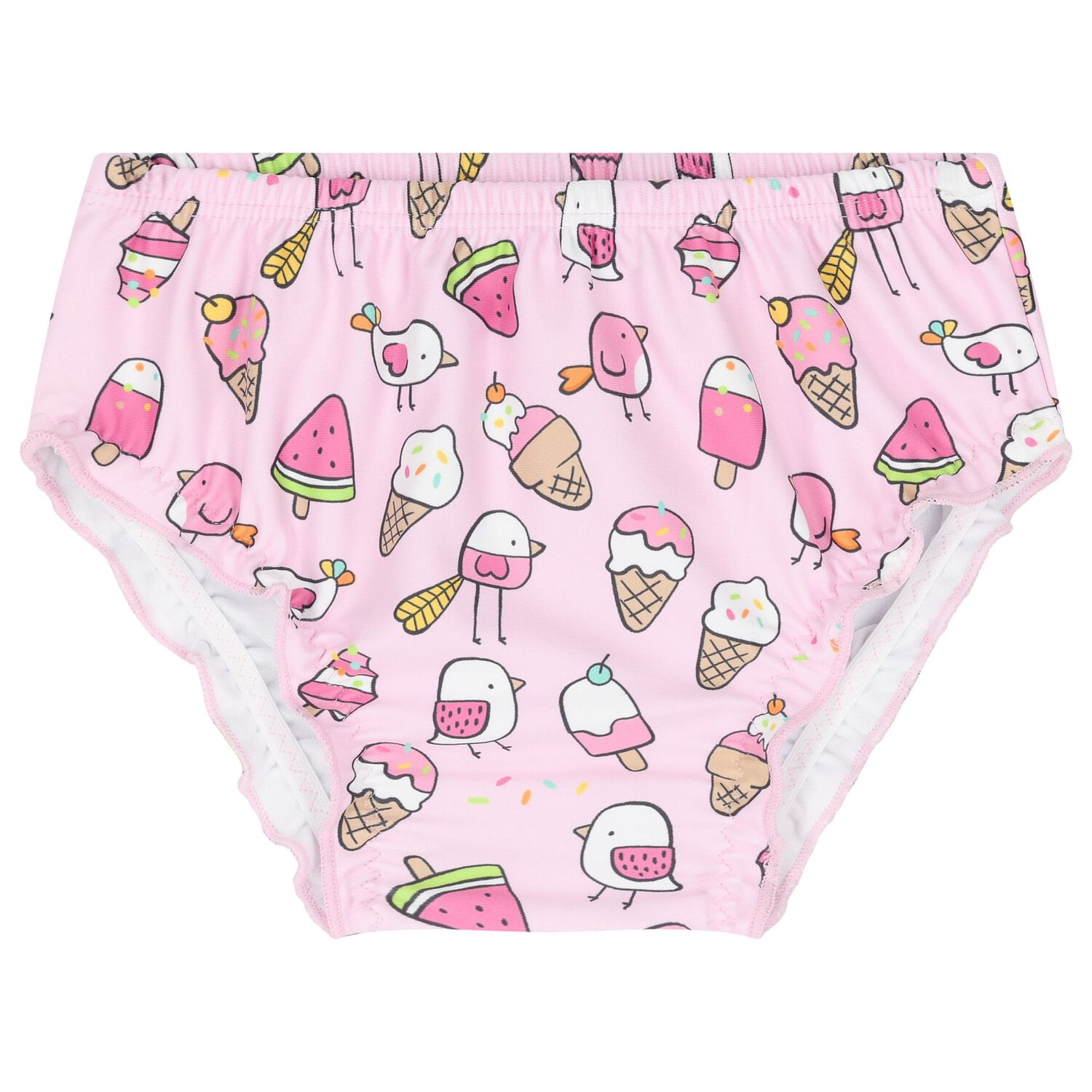 بدله سباحه للبنات مع قبعه باللون الوردى , 2, hi-res image number null