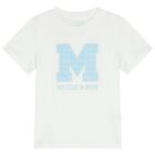 طقم أولاد شورت بالشعار باللون الأبيض والأزرق, 1, hi-res