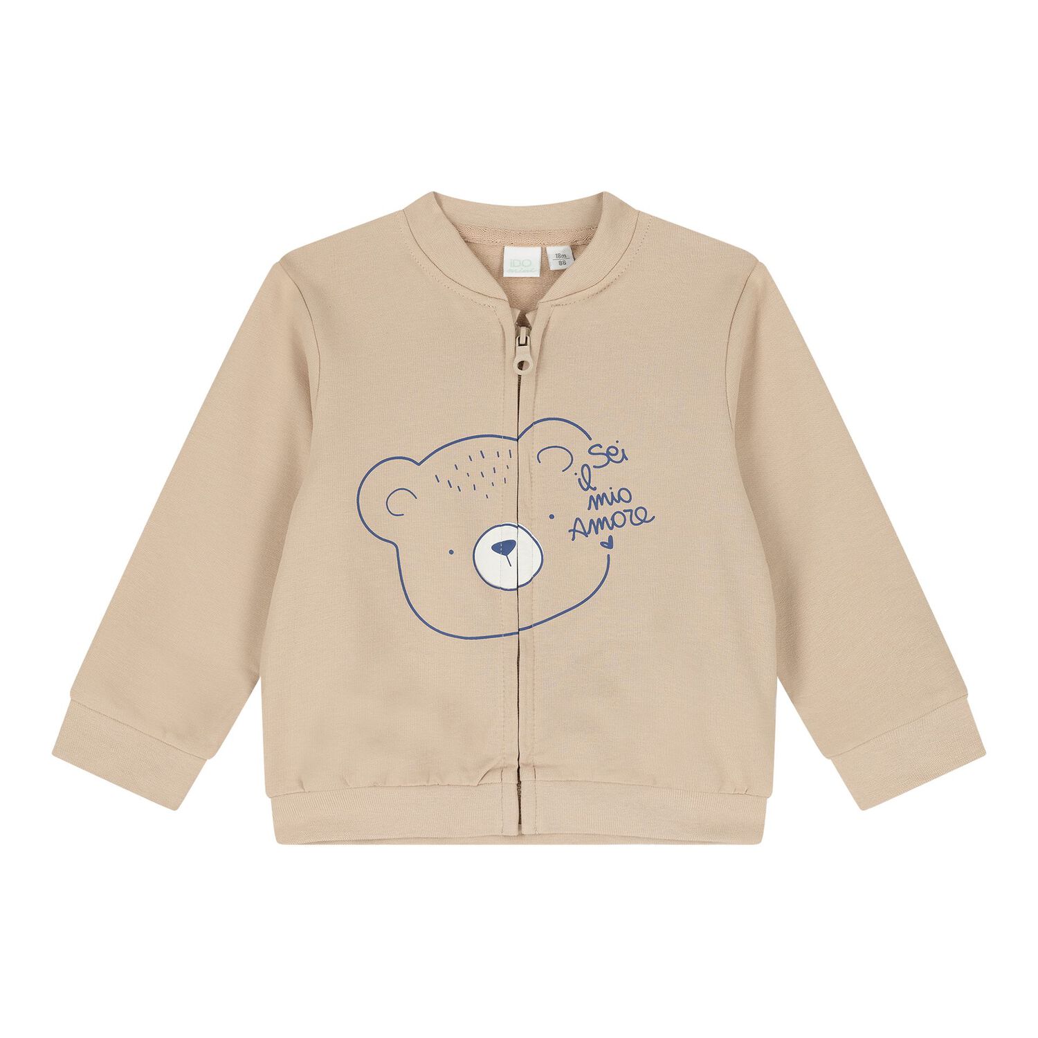 Baby Boys Beige Teddy Bear Tracksuit, 1, hi-res