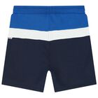 Younger Boys Navy Blue Logo Shorts, 1, hi-res