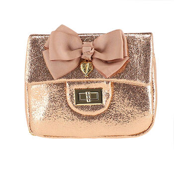 Girls Rose Gold Bow Handbag