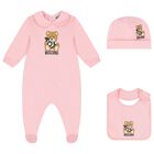 Baby Girls Pink Teddy Bear Logo Babygrow Gift Set, 4, hi-res