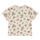 Younger Boys White, Red & Beige Shorts Set, 1, hi-res