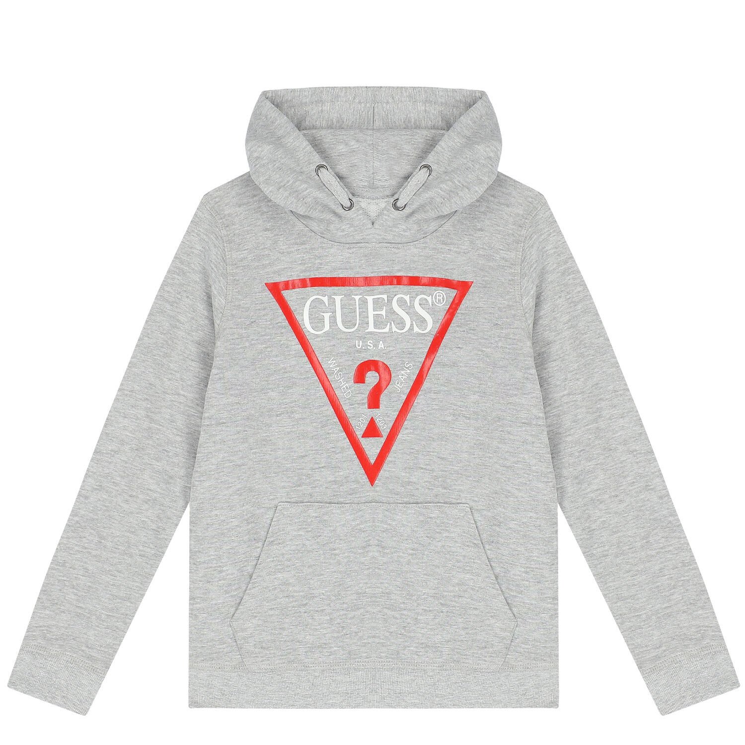 Boys Grey Logo Hooded Top, 3, hi-res