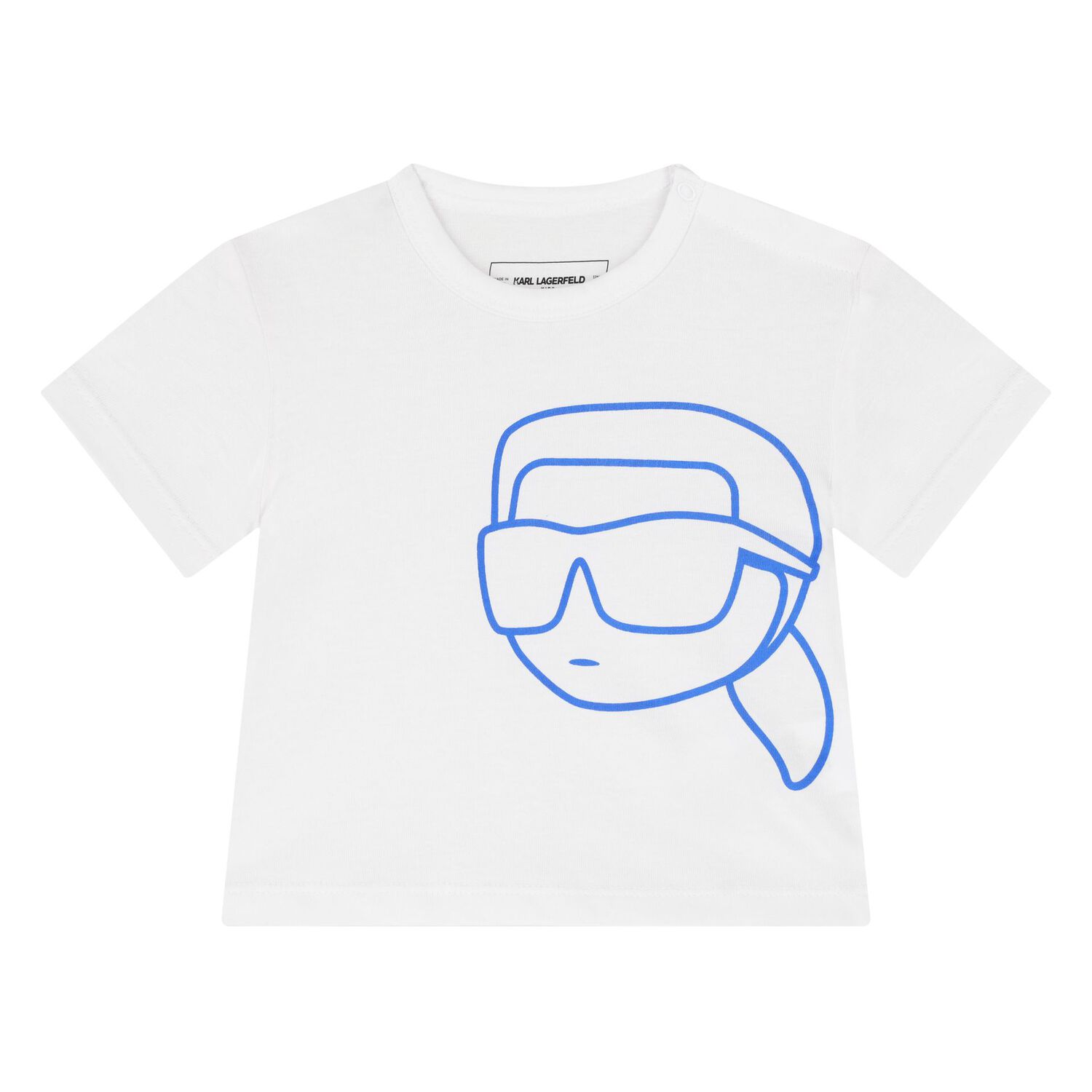 طقم شورت ايكونك كارل باللون الأزرق والأبيض للأولاد, 1, hi-res