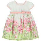 Younger Girls White & Pink Floral Dress, 2, hi-res