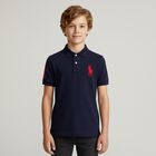 Boys Navy Blue Logo Polo Shirt, 1, hi-res